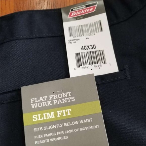 NWT 3-Pack Dickies Flat Front Flex Pant Slim 40x30 - Picture 2 of 5